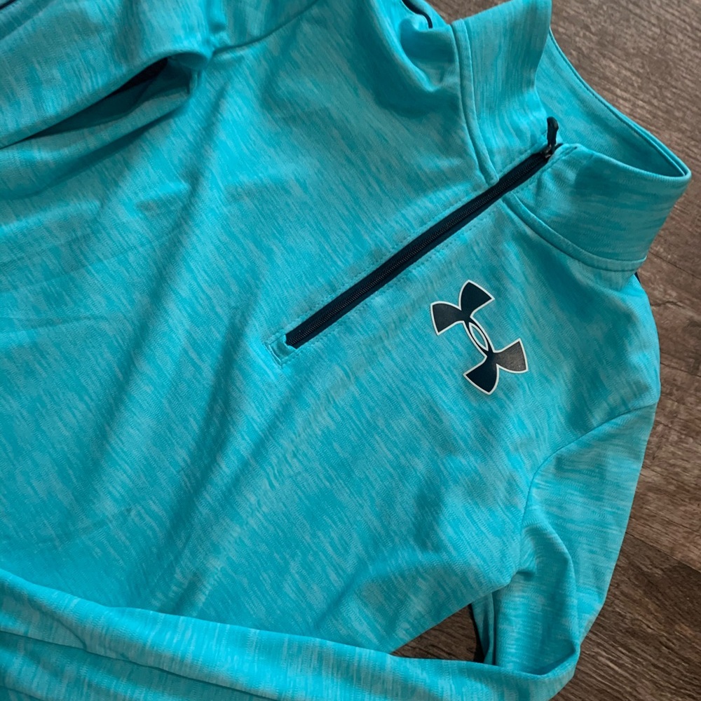 Blue long sleeve 1/4 zip girls Under Armour